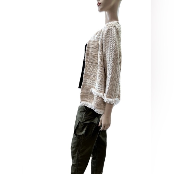 CHICOS Cream Chunky Knit Cardigan Sweater - Picture 2 of 16